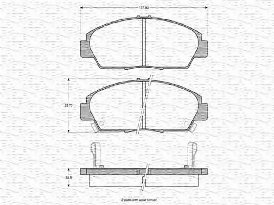 Magneti Marelli 363702160541 - Kit de plaquettes de frein, frein à disque cwaw.fr