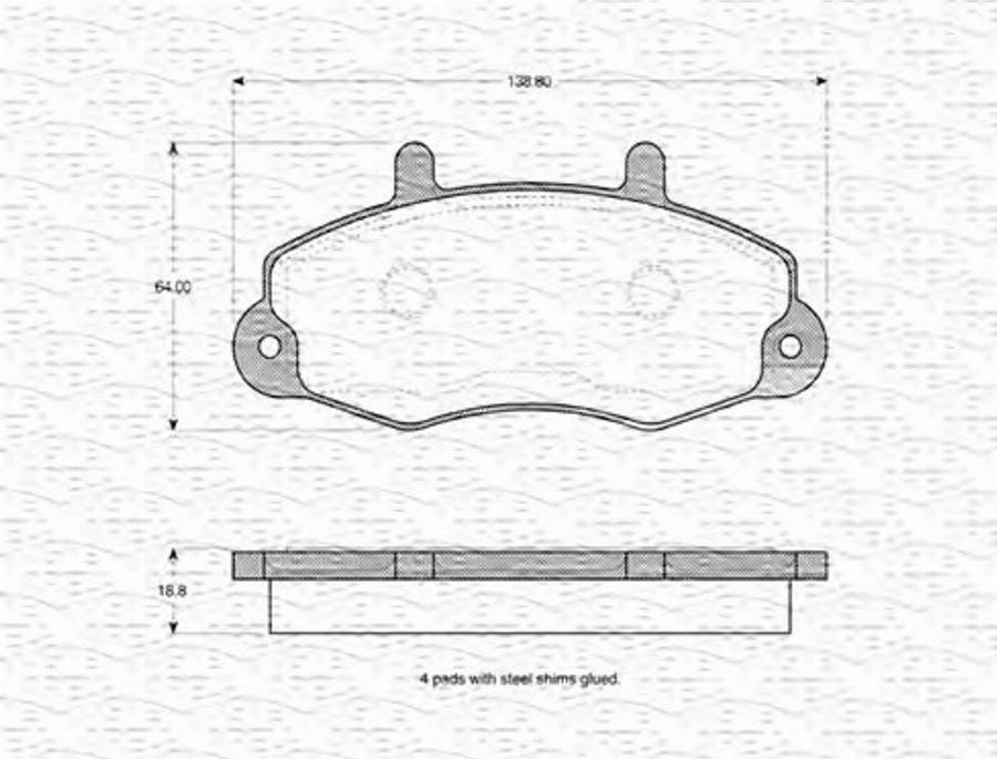 Magneti Marelli 363702160553 - Kit de plaquettes de frein, frein à disque cwaw.fr