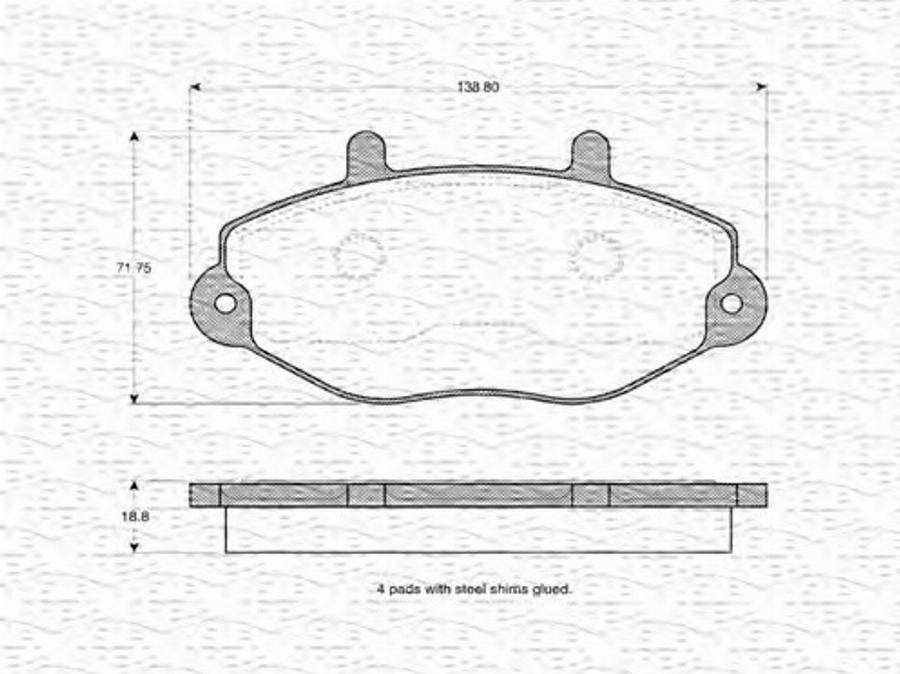 Magneti Marelli 363702160552 - Kit de plaquettes de frein, frein à disque cwaw.fr