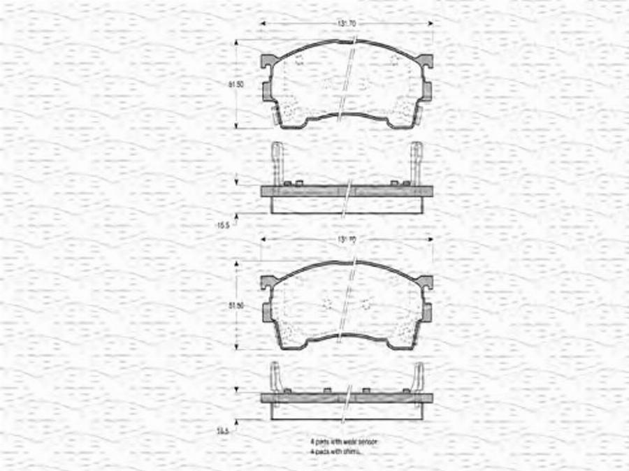 Magneti Marelli 363702160580 - Kit de plaquettes de frein, frein à disque cwaw.fr