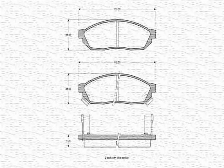 Magneti Marelli 363702160531 - Kit de plaquettes de frein, frein à disque cwaw.fr