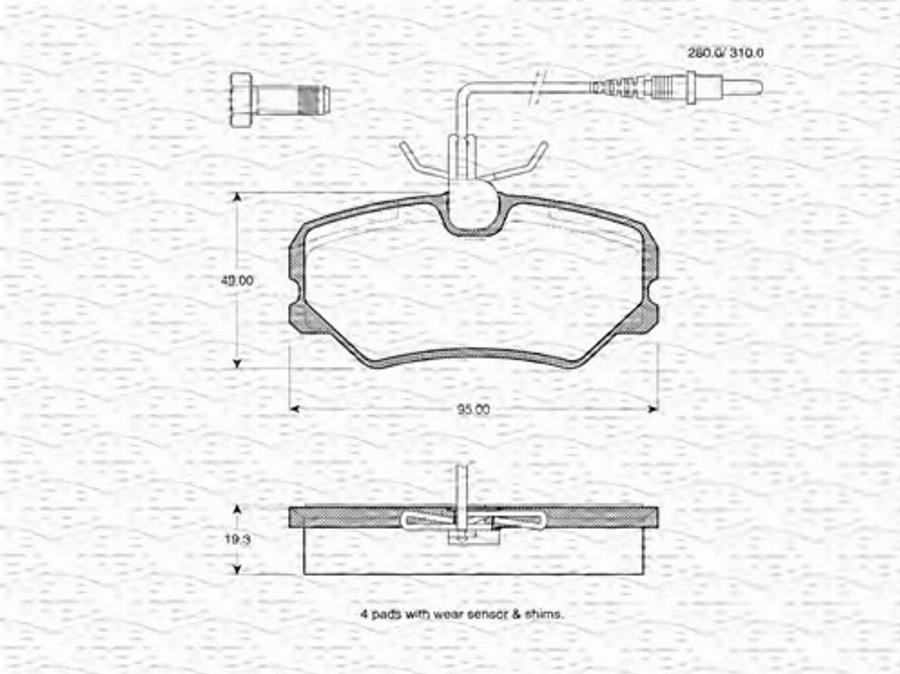 Magneti Marelli 363702160532 - Kit de plaquettes de frein, frein à disque cwaw.fr