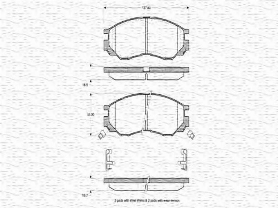 Magneti Marelli 363702160645 - Kit de plaquettes de frein, frein à disque cwaw.fr