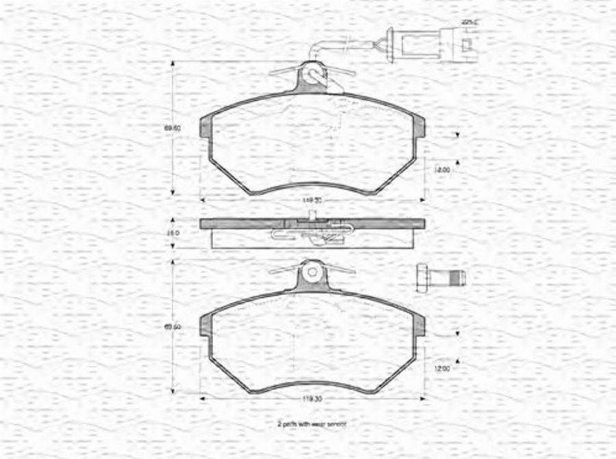 Magneti Marelli 363702160642 - Kit de plaquettes de frein, frein à disque cwaw.fr