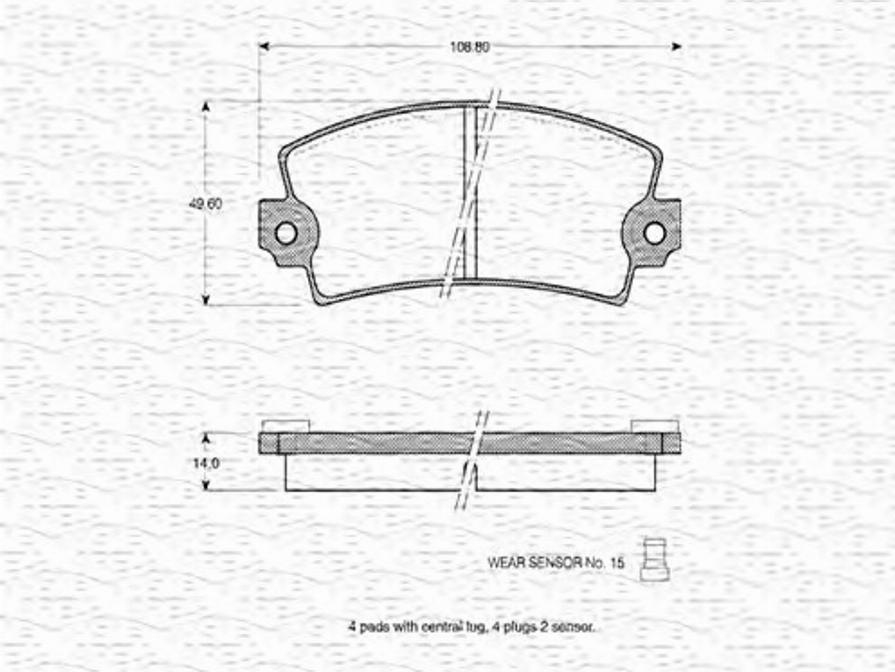 Magneti Marelli 363702160662 - Kit de plaquettes de frein, frein à disque cwaw.fr