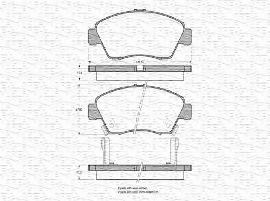 Magneti Marelli 363702160614 - Kit de plaquettes de frein, frein à disque cwaw.fr