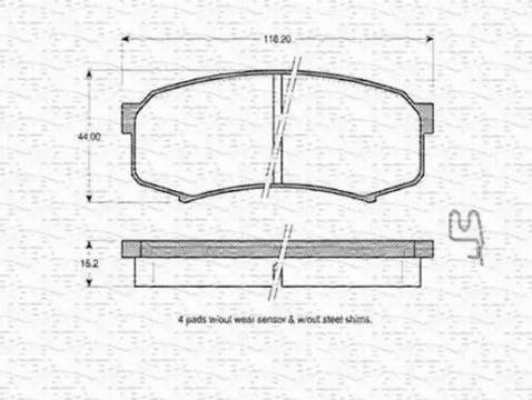 Magneti Marelli 363702160613 - Kit de plaquettes de frein, frein à disque cwaw.fr