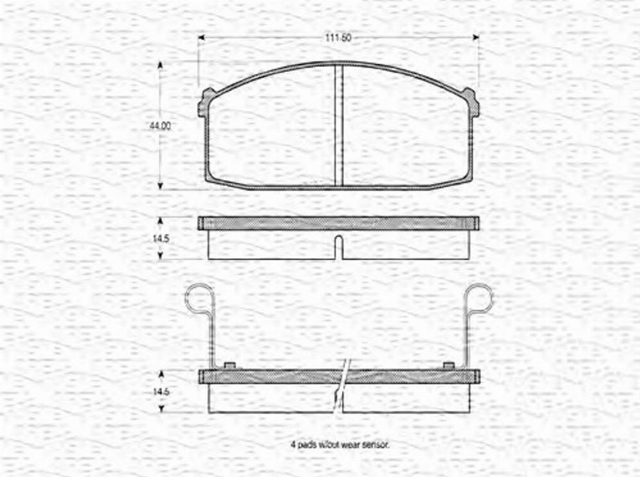 Magneti Marelli 363702160688 - Kit de plaquettes de frein, frein à disque cwaw.fr