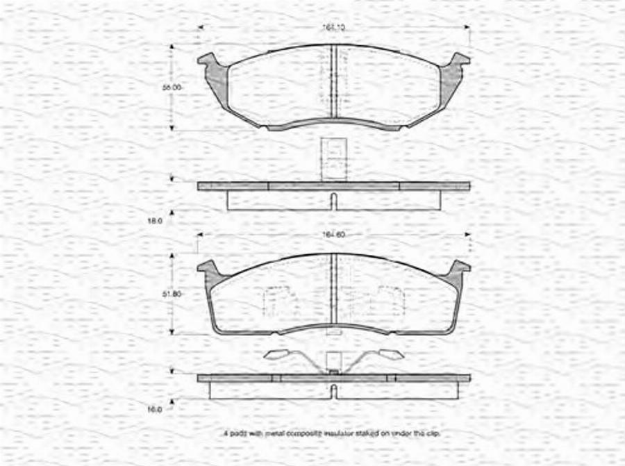 Magneti Marelli 363702160635 - Kit de plaquettes de frein, frein à disque cwaw.fr