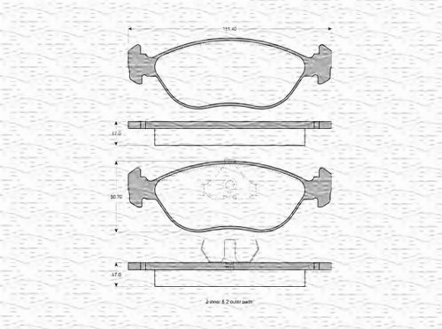 Magneti Marelli 363702160636 - Kit de plaquettes de frein, frein à disque cwaw.fr