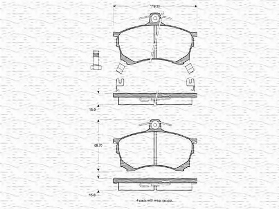 Magneti Marelli 363702160624 - Kit de plaquettes de frein, frein à disque cwaw.fr