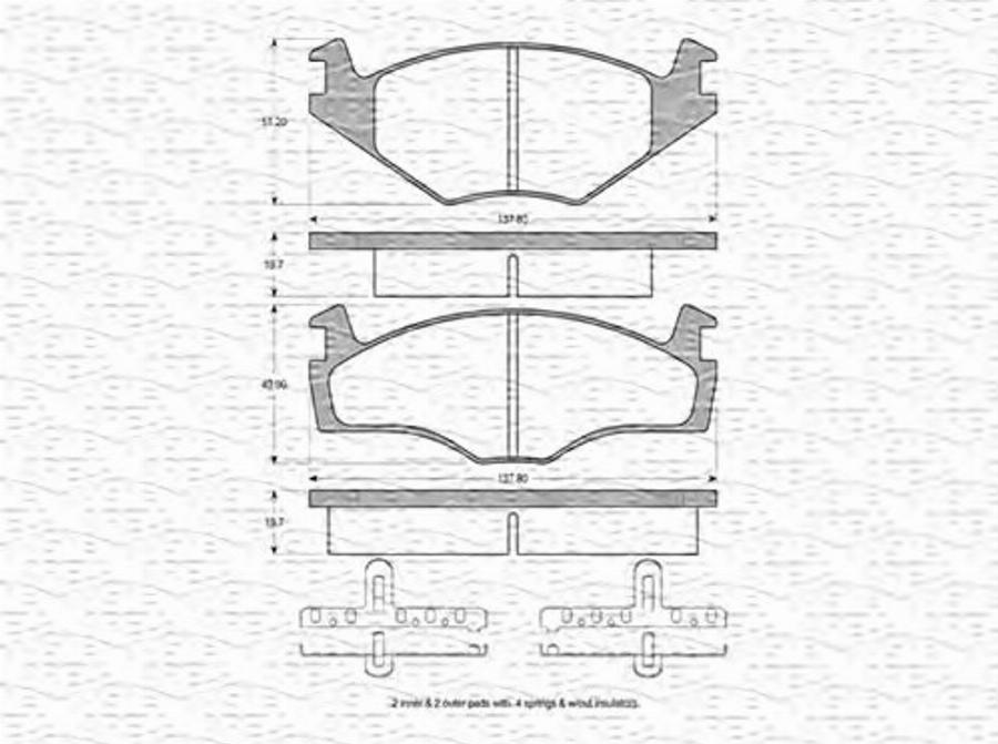 Magneti Marelli 363702160009 - Kit de plaquettes de frein, frein à disque cwaw.fr