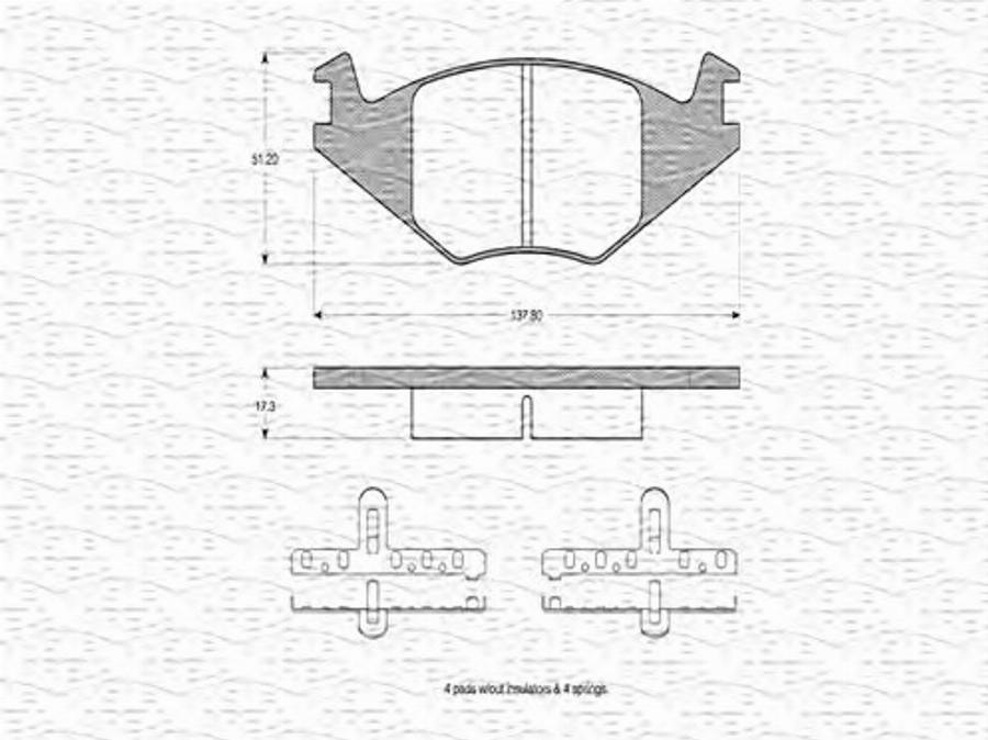 Magneti Marelli 363702160025 - Kit de plaquettes de frein, frein à disque cwaw.fr