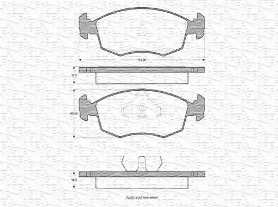 Magneti Marelli 363702160026 - Kit de plaquettes de frein, frein à disque cwaw.fr