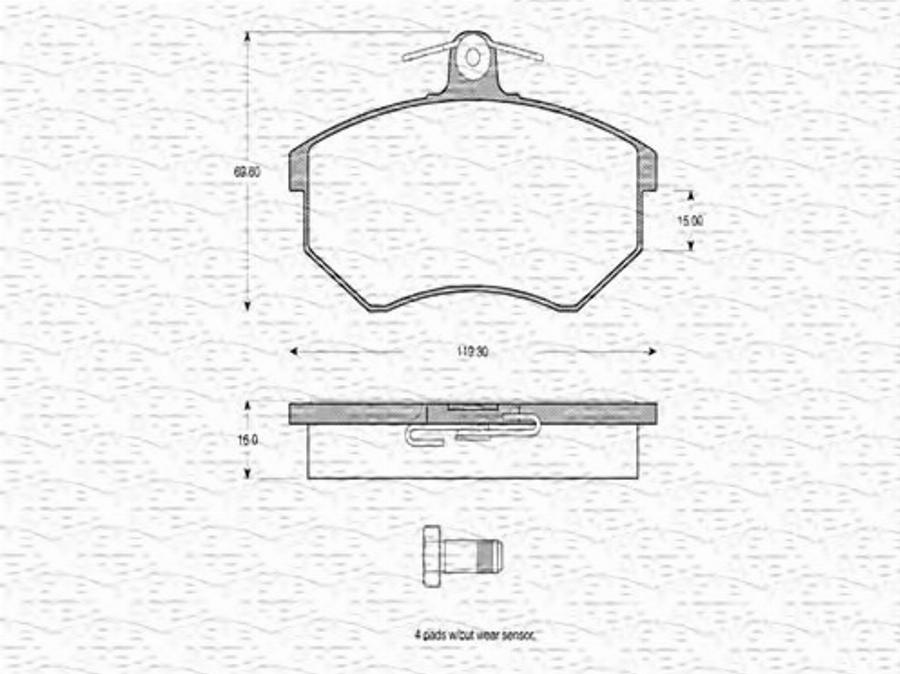 Magneti Marelli 363702160198 - Kit de plaquettes de frein, frein à disque cwaw.fr