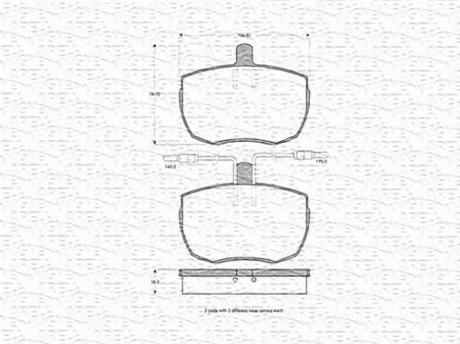 Magneti Marelli 363702160142 - Kit de plaquettes de frein, frein à disque cwaw.fr