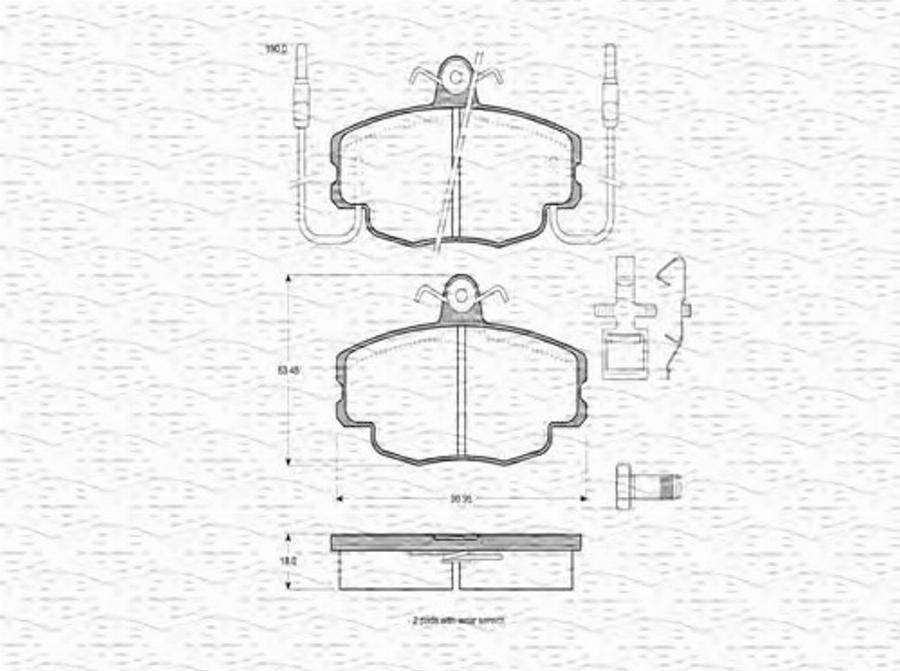 Magneti Marelli 363702160158 - Kit de plaquettes de frein, frein à disque cwaw.fr