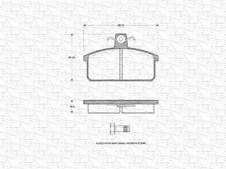 Magneti Marelli 363702160124 - Kit de plaquettes de frein, frein à disque cwaw.fr