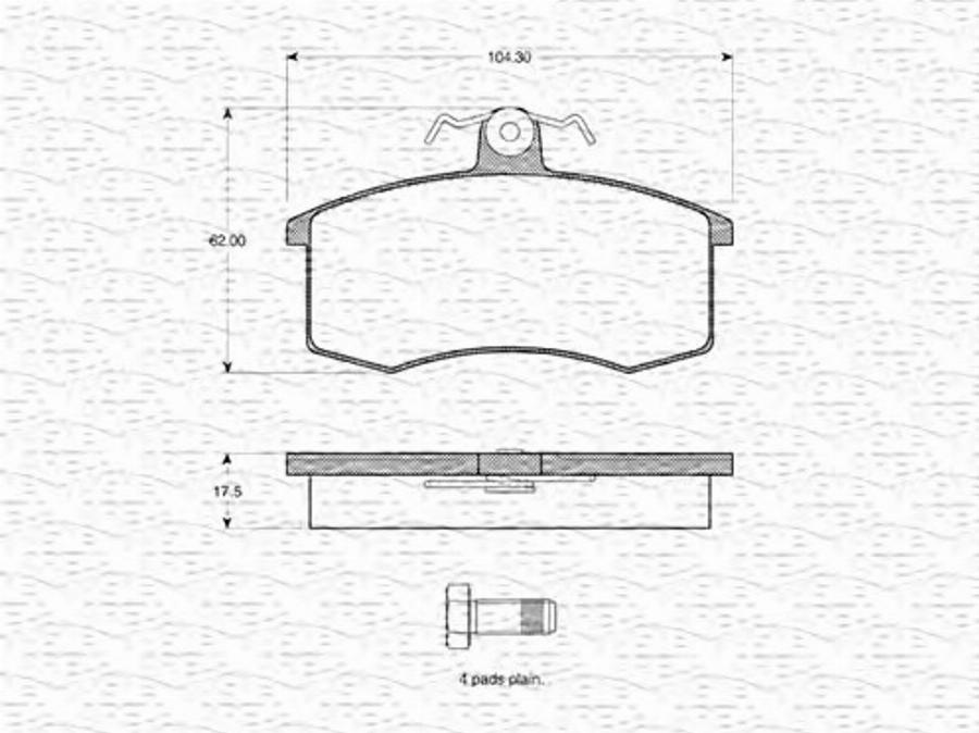 Magneti Marelli 363702160854 - Kit de plaquettes de frein, frein à disque cwaw.fr