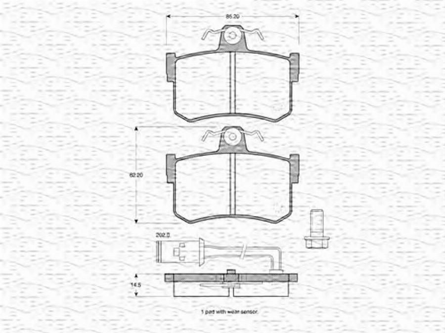 Magneti Marelli 363702160857 - Kit de plaquettes de frein, frein à disque cwaw.fr