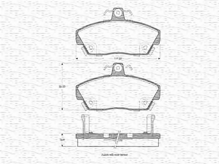 Magneti Marelli 363702160860 - Kit de plaquettes de frein, frein à disque cwaw.fr