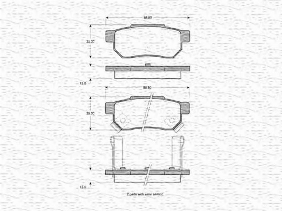 Magneti Marelli 363702160861 - Kit de plaquettes de frein, frein à disque cwaw.fr