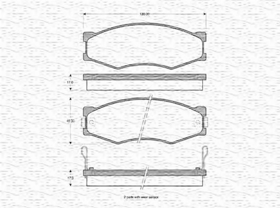 Magneti Marelli 363702160811 - Kit de plaquettes de frein, frein à disque cwaw.fr