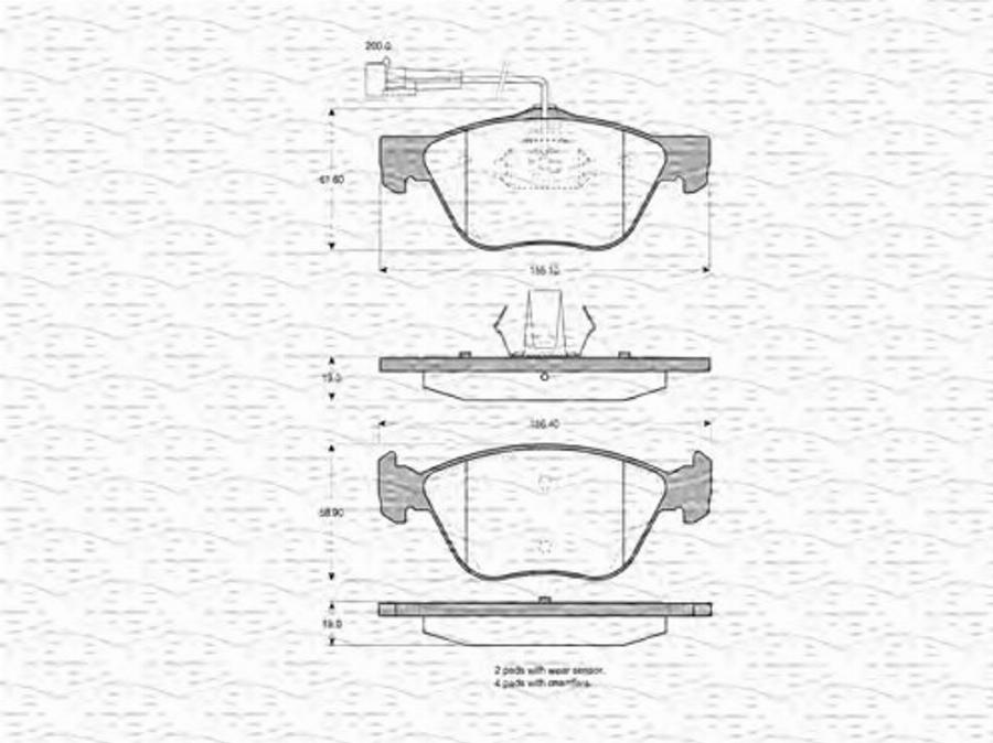 Magneti Marelli 363702160360 - Kit de plaquettes de frein, frein à disque cwaw.fr