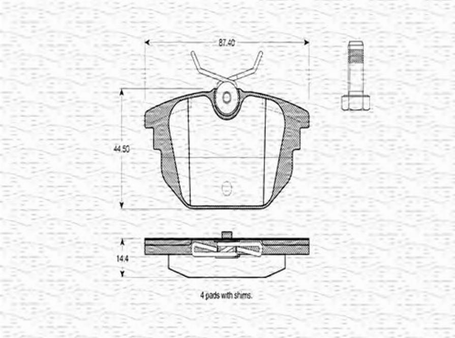 Magneti Marelli 363702160384 - Kit de plaquettes de frein, frein à disque cwaw.fr