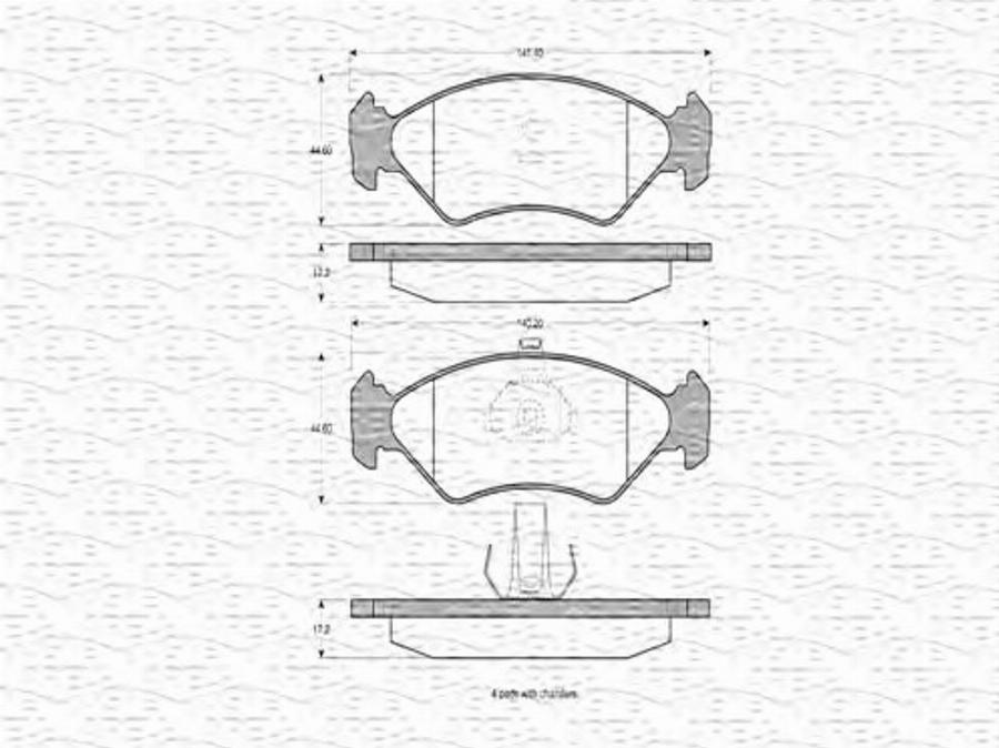 Magneti Marelli 363702160332 - Kit de plaquettes de frein, frein à disque cwaw.fr