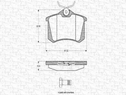 Magneti Marelli 363702160201 - Kit de plaquettes de frein, frein à disque cwaw.fr