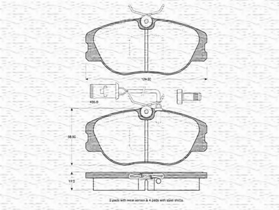 Magneti Marelli 363702160227 - Kit de plaquettes de frein, frein à disque cwaw.fr