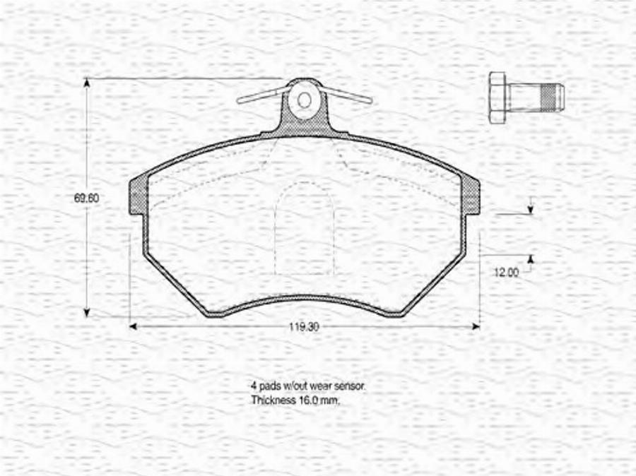 Magneti Marelli 363702160273 - Kit de plaquettes de frein, frein à disque cwaw.fr