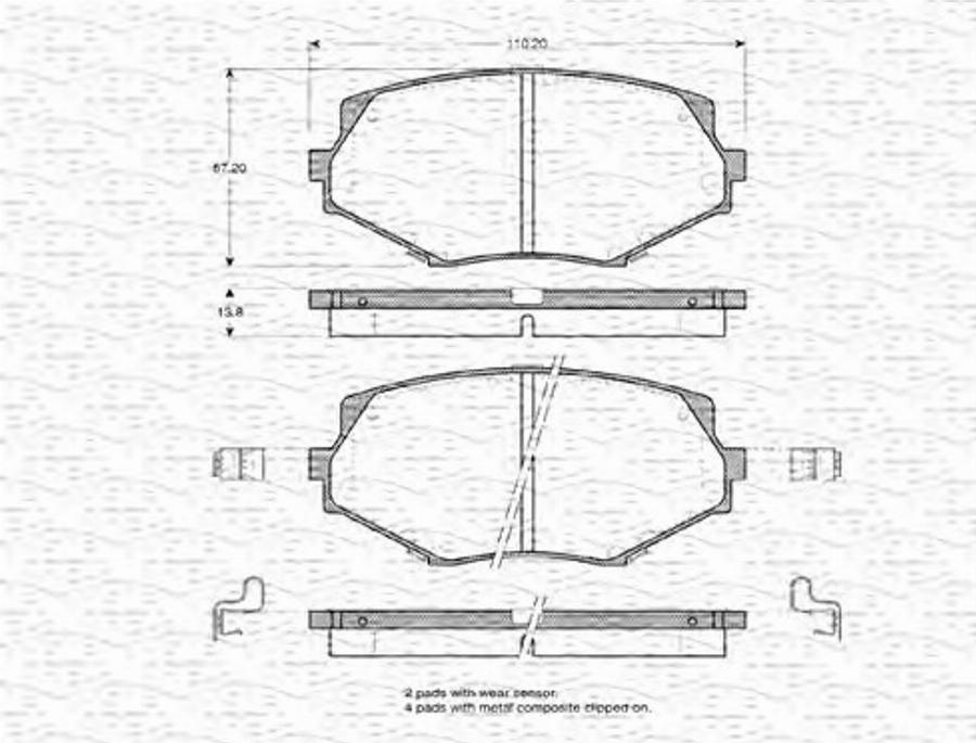 Magneti Marelli 363702160757 - Kit de plaquettes de frein, frein à disque cwaw.fr