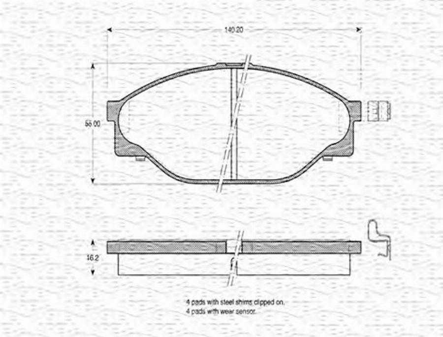 Magneti Marelli 363702160761 - Kit de plaquettes de frein, frein à disque cwaw.fr