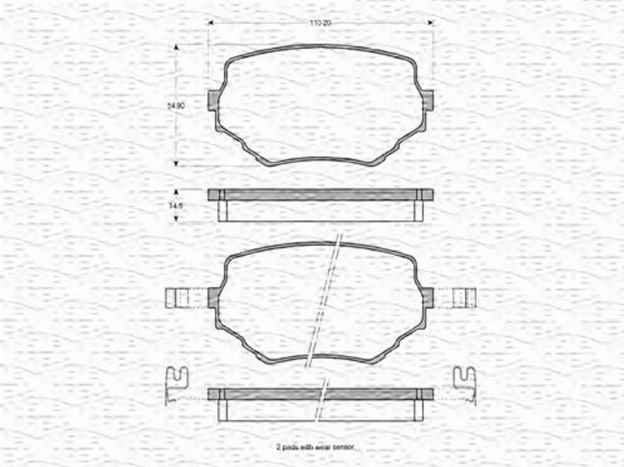 Magneti Marelli 363702160776 - Kit de plaquettes de frein, frein à disque cwaw.fr