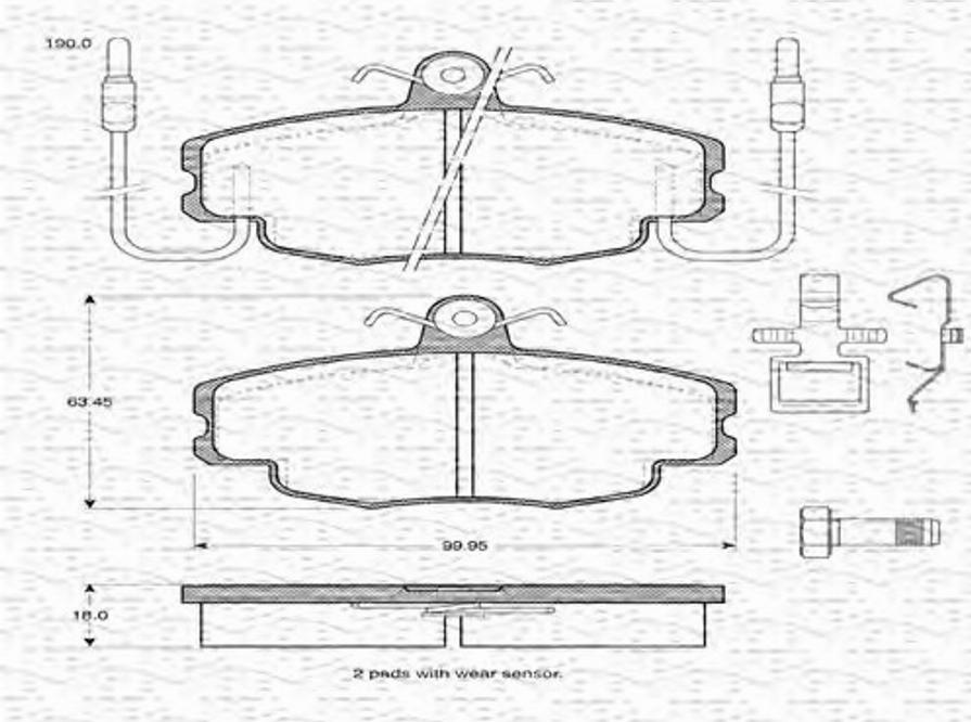 Magneti Marelli 363702161018 - Kit de plaquettes de frein, frein à disque cwaw.fr