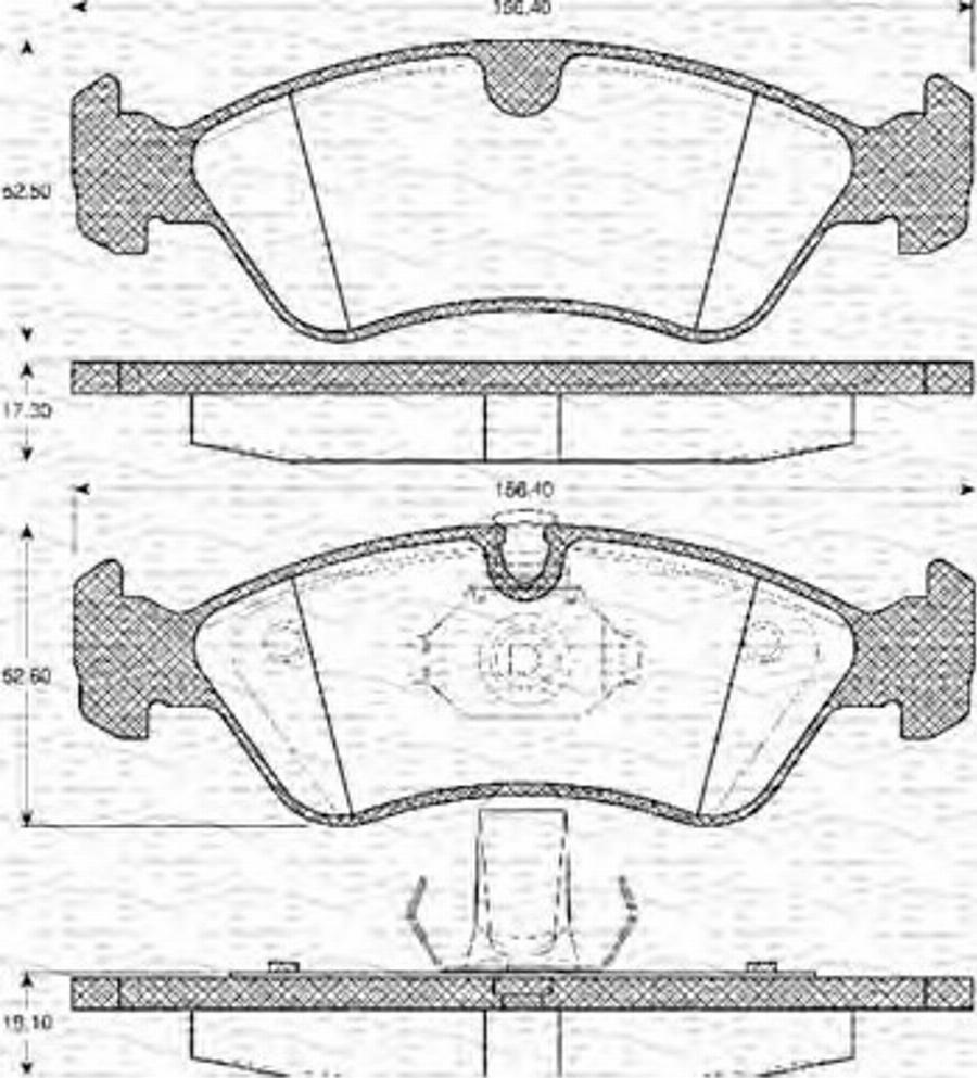 Magneti Marelli 363702161070 - Kit de plaquettes de frein, frein à disque cwaw.fr