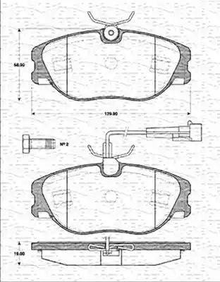 Magneti Marelli 363702161190 - Kit de plaquettes de frein, frein à disque cwaw.fr