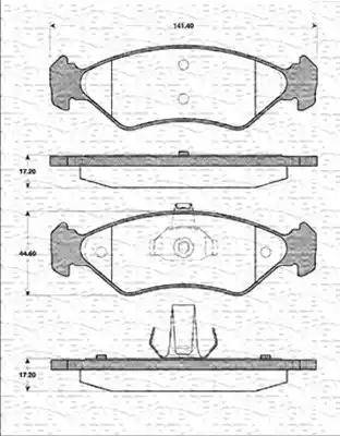 Magneti Marelli 363702161189 - Kit de plaquettes de frein, frein à disque cwaw.fr