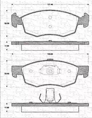 Magneti Marelli 363702161186 - Kit de plaquettes de frein, frein à disque cwaw.fr