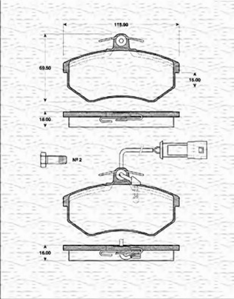 Magneti Marelli 363702161179 - Kit de plaquettes de frein, frein à disque cwaw.fr