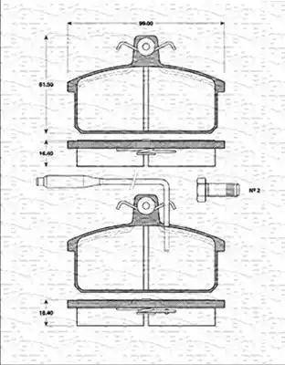 Magneti Marelli 363702161178 - Kit de plaquettes de frein, frein à disque cwaw.fr