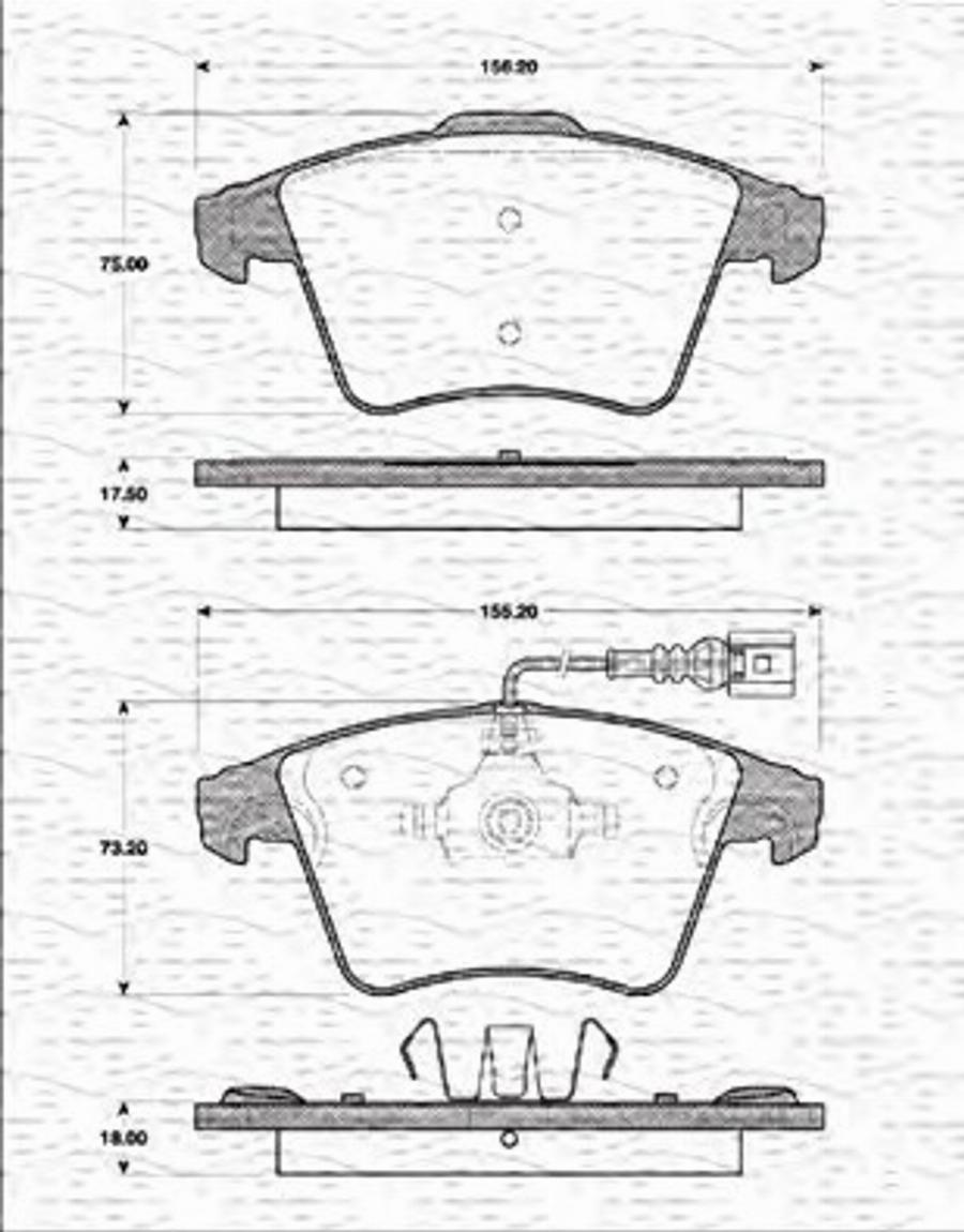 Magneti Marelli 363702161173 - Kit de plaquettes de frein, frein à disque cwaw.fr