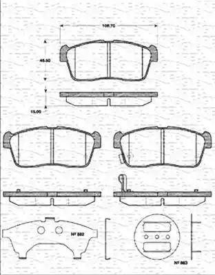 Magneti Marelli 363702161303 - Kit de plaquettes de frein, frein à disque cwaw.fr