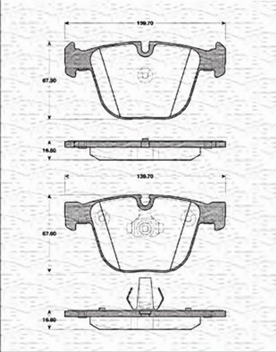 Magneti Marelli 363702161334 - Kit de plaquettes de frein, frein à disque cwaw.fr