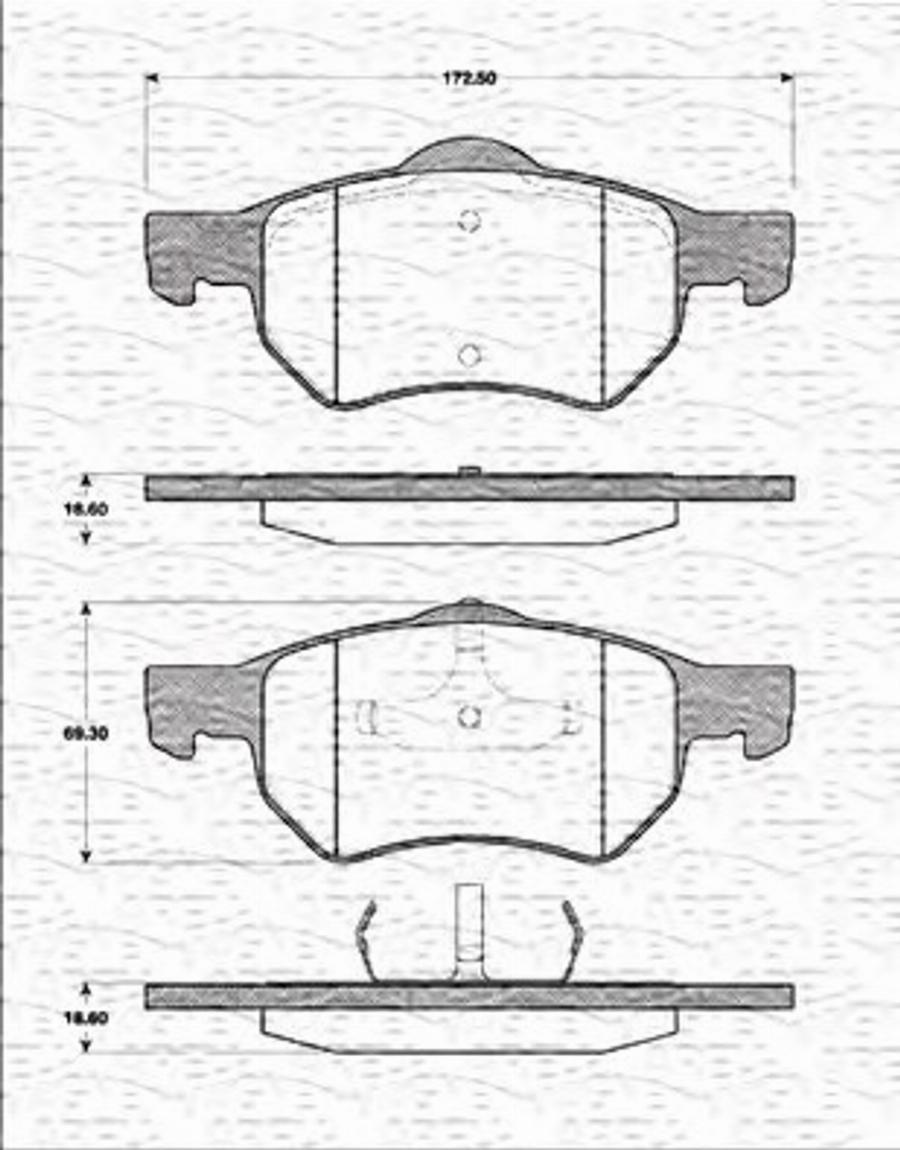 Magneti Marelli 363702161295 - Kit de plaquettes de frein, frein à disque cwaw.fr