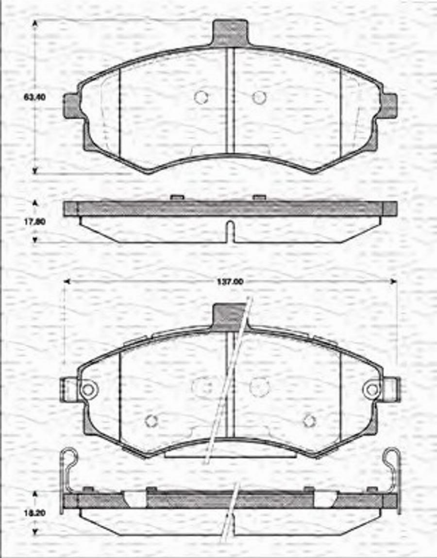 Magneti Marelli 363702161296 - Kit de plaquettes de frein, frein à disque cwaw.fr