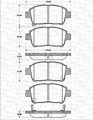 Magneti Marelli 363702161244 - Kit de plaquettes de frein, frein à disque cwaw.fr