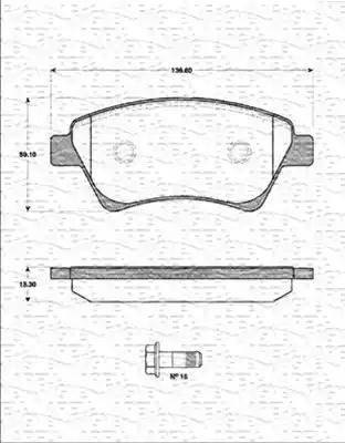 Magneti Marelli 363702161245 - Kit de plaquettes de frein, frein à disque cwaw.fr